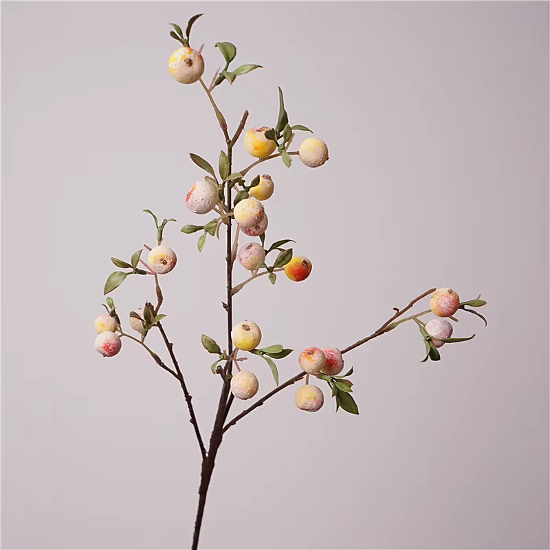Ornements de fruits de jardinage, branches longues avec glaçage, petites pommes, plantes amusantes, 