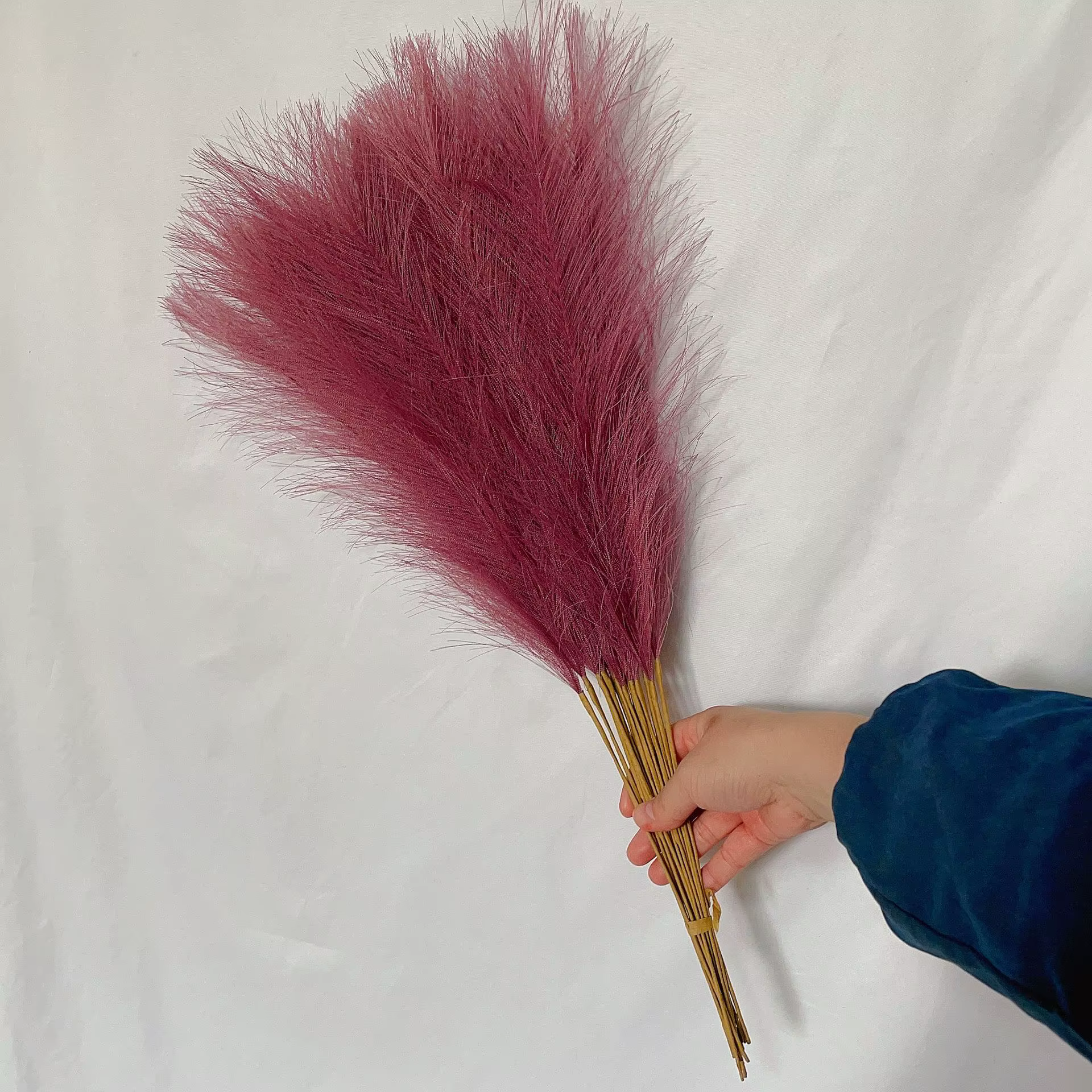 Fleurs artificielles de roseau moelleuses pour la décoration de vase d'hôtel, bouquet de mariage Boh