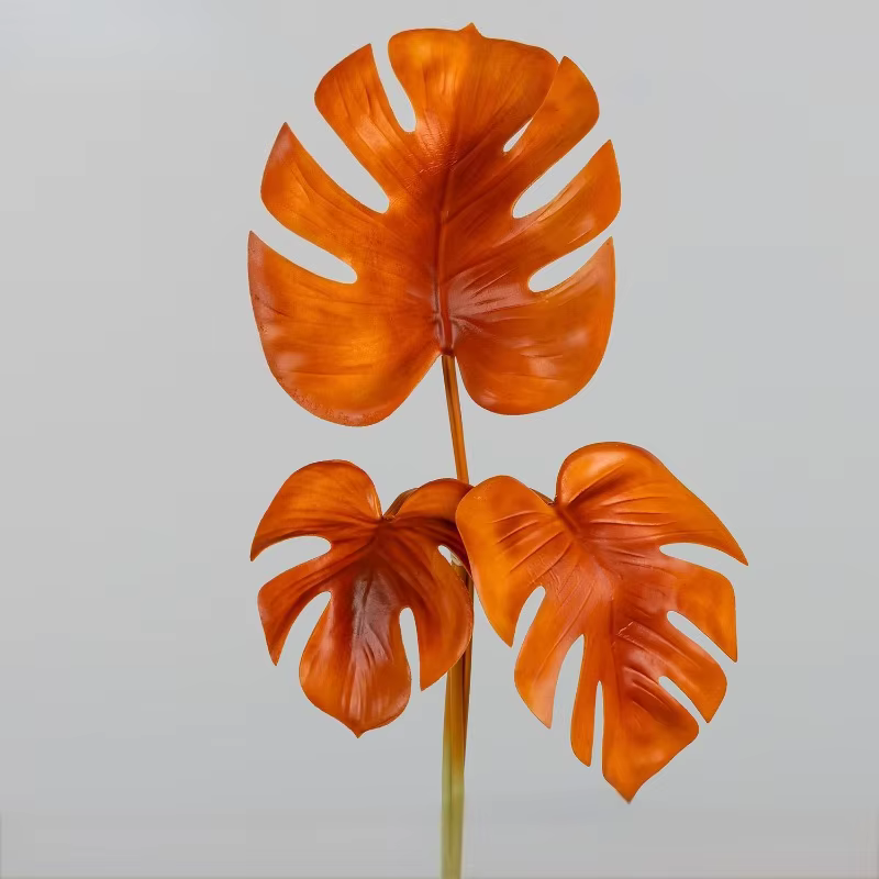 Lot de 5 feuilles de Monstera artificielles en PU, plantes vertes de simulation, bouquet floral pour