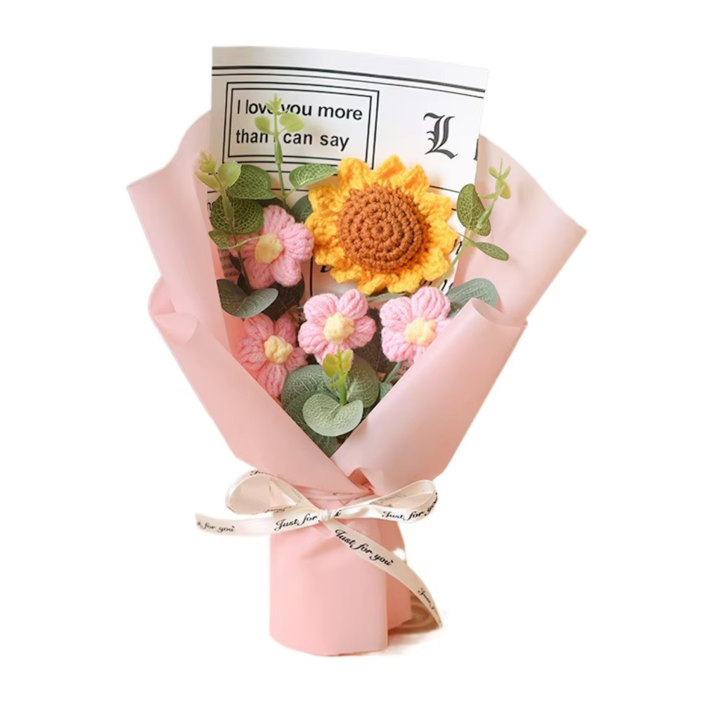 Bouquet de fleurs artificielles au Crochet, fleur éternelle, Bouquet de remise de diplôme fait à la 