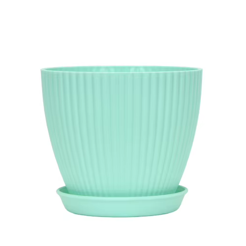 Petit pot à succulentes, pot rond en résine de style nordique avec plateau, conteneur à grain vertic