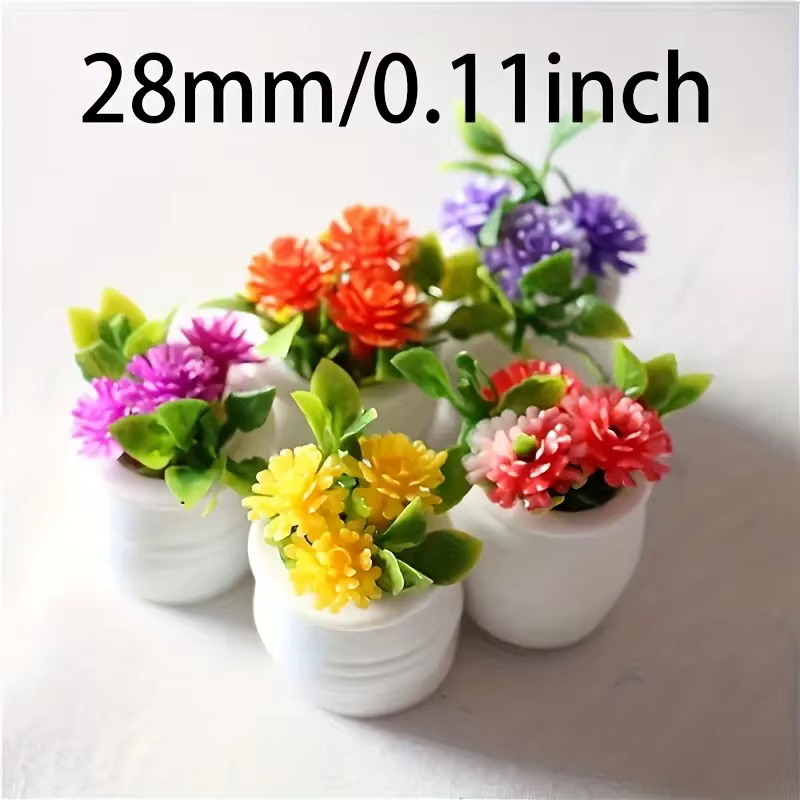 5 pièces Mini Pot de fleur décorations maisons de poupée fleurs artificielles vibrantes décor à la m