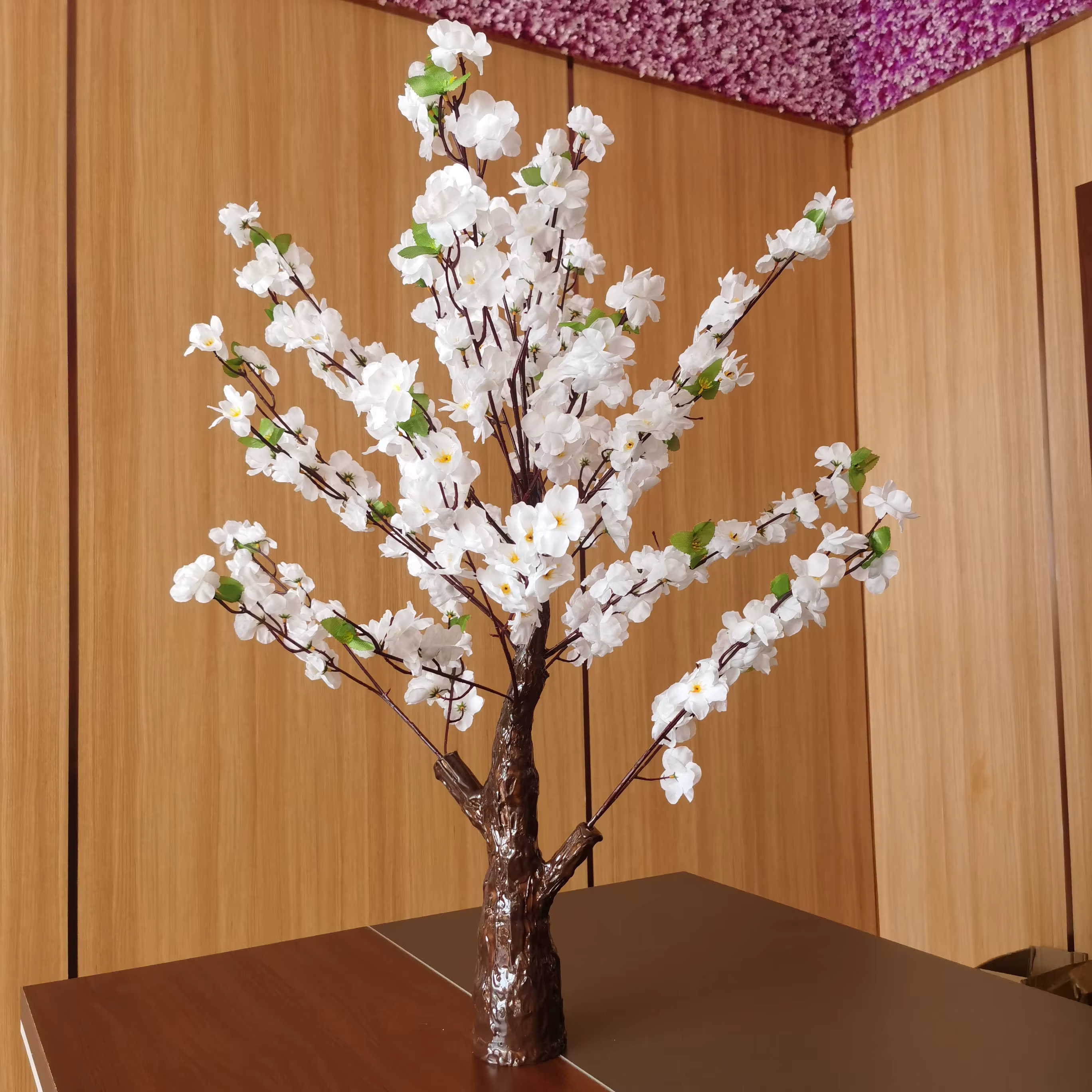 Arbre de Table Artificiel Blanc pour ixde Mariage, Simulation de Fleurs