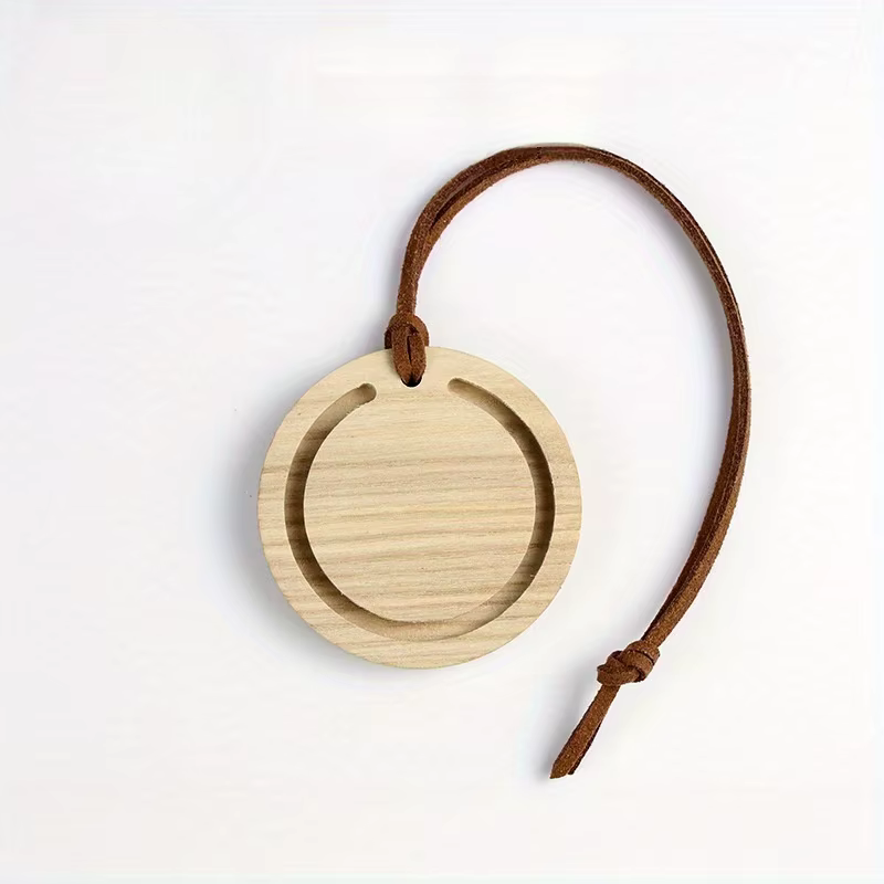 Diffuseur rond en bois de qualité supérieure, fait à la main en bois de cire blanche et noyer noir,