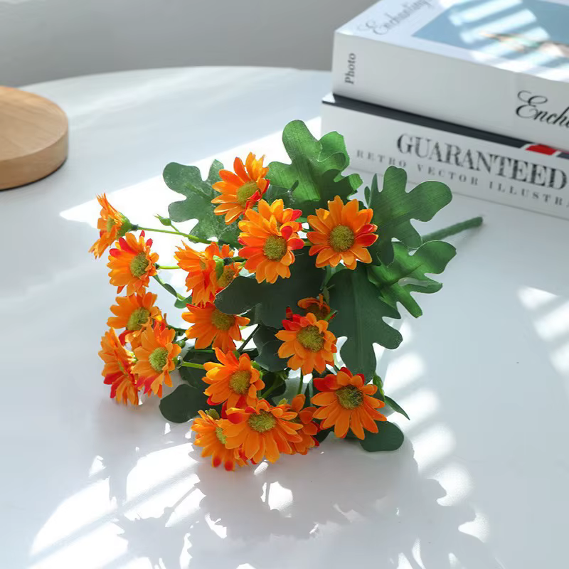 Petites têtes de tournesols pour la décoration de la maison, fleurs artificielles, artisanat de bric