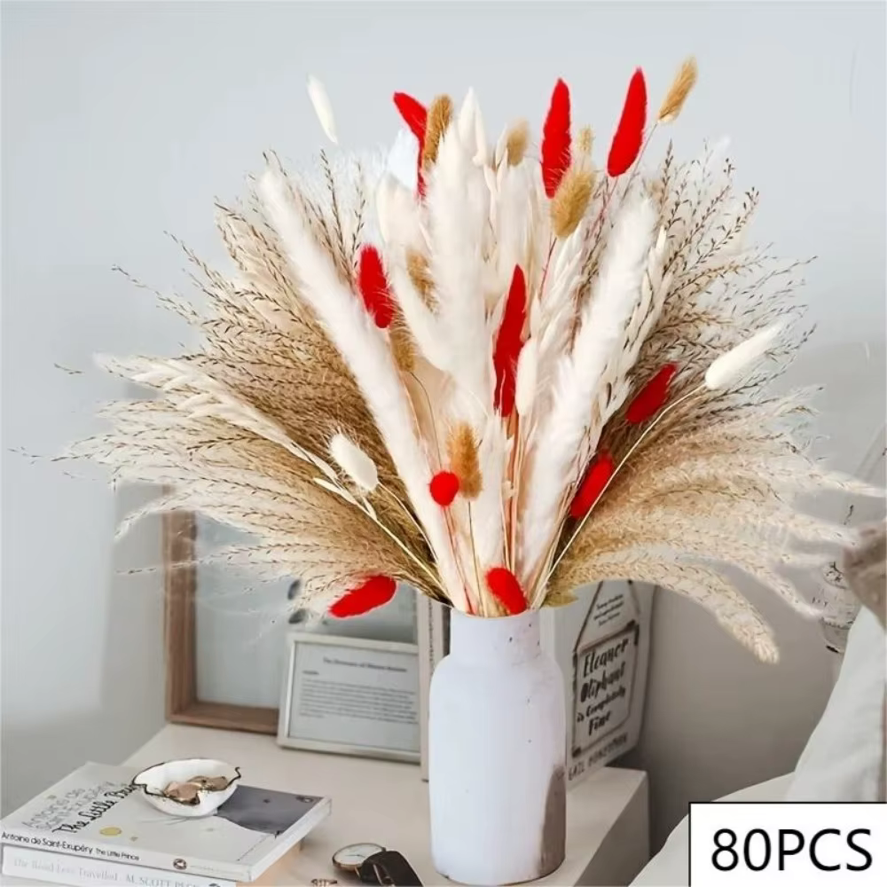 Bouquet naturel d'herbe de Pampas, fleurs séchées, style Boho, décoration de maison, fleurs artifici