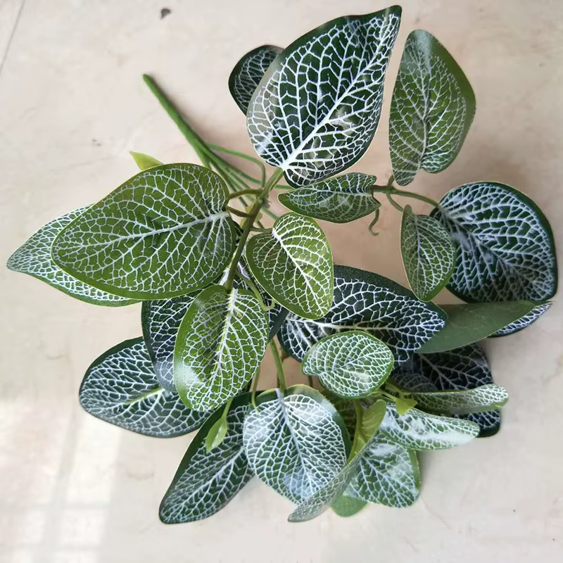 HMEOT – plantes artificielles en soie, radis vert/tache blanche/eau froide/patate douce/colle, feuil