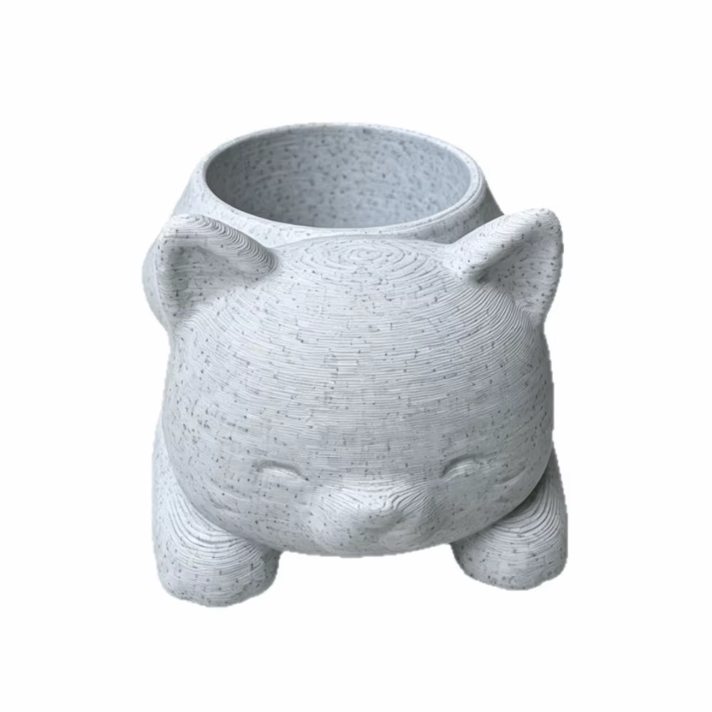 Pot de fleurs amusant imprimé en 3D en forme de chat, mini-ornement décoratif pour plantes, pot de f