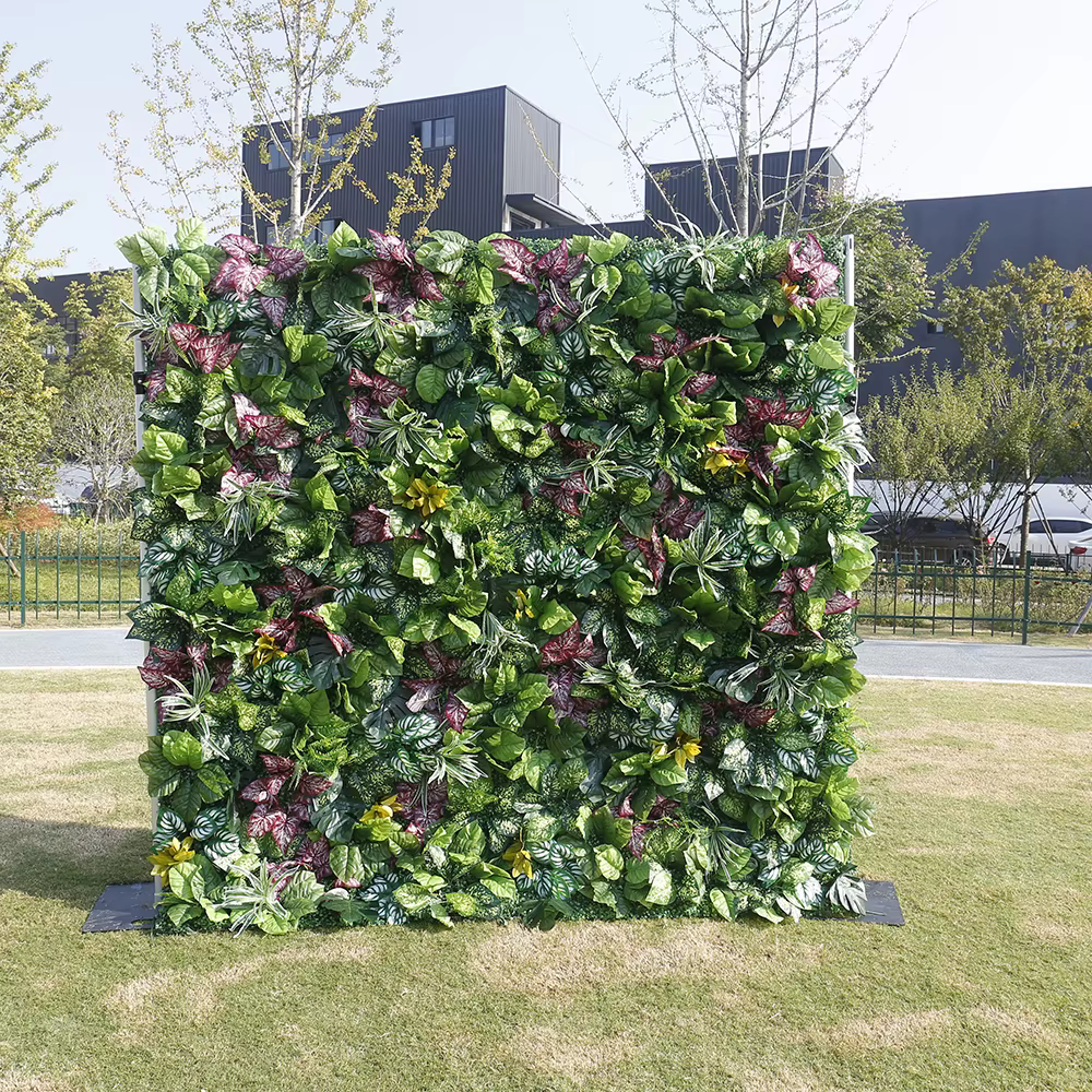 Plante murale artificielle pour décor de mariage, prix d'usine, feuilles d'ange vertes