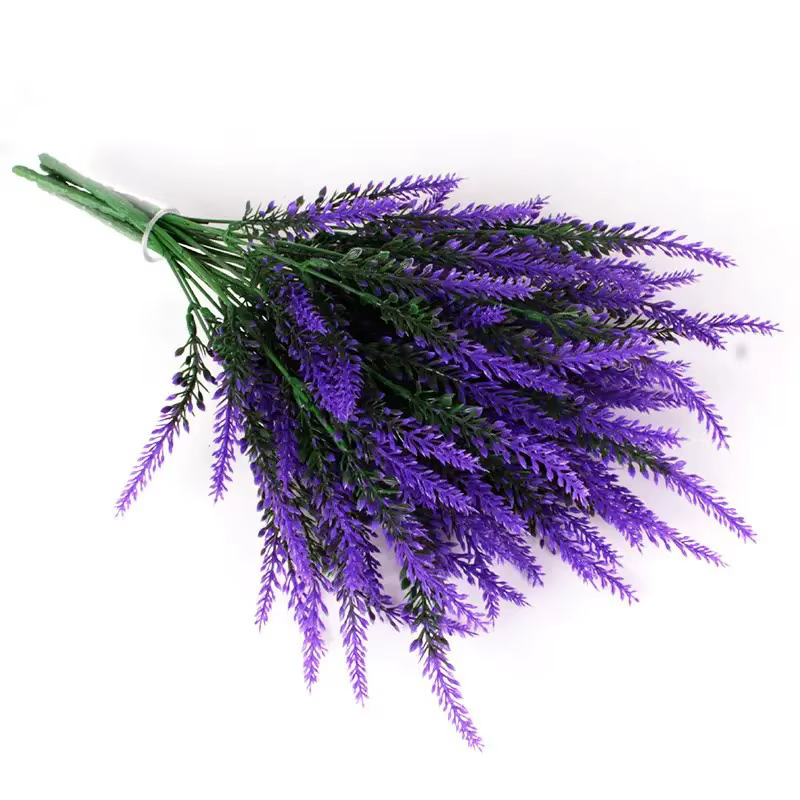 Fleurs artificielles de lavande résistantes aux UV pour l'extérieur, plantes et arbustes décoratifs