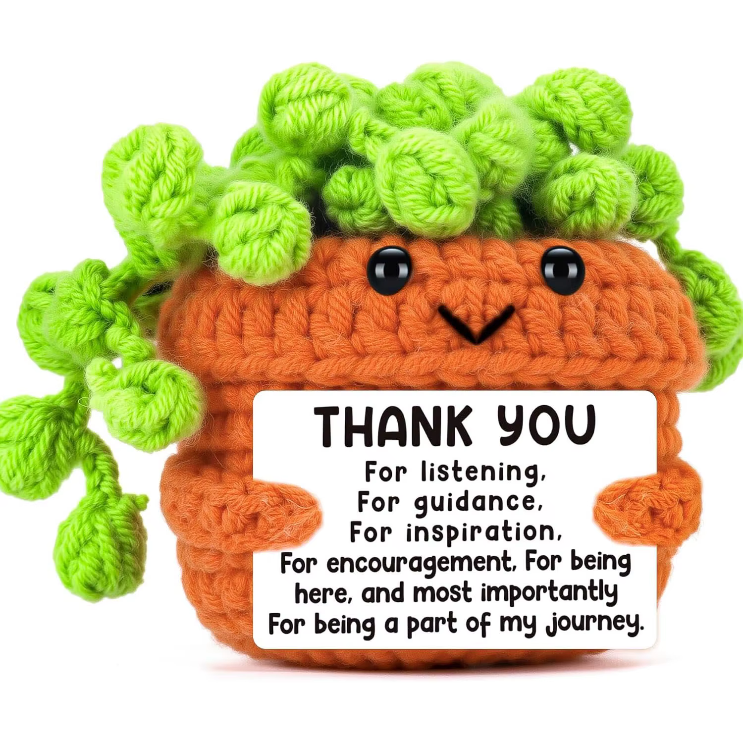 Décoration de plante positive au Crochet faite à la main, cadeaux de remerciement de noël mignons po