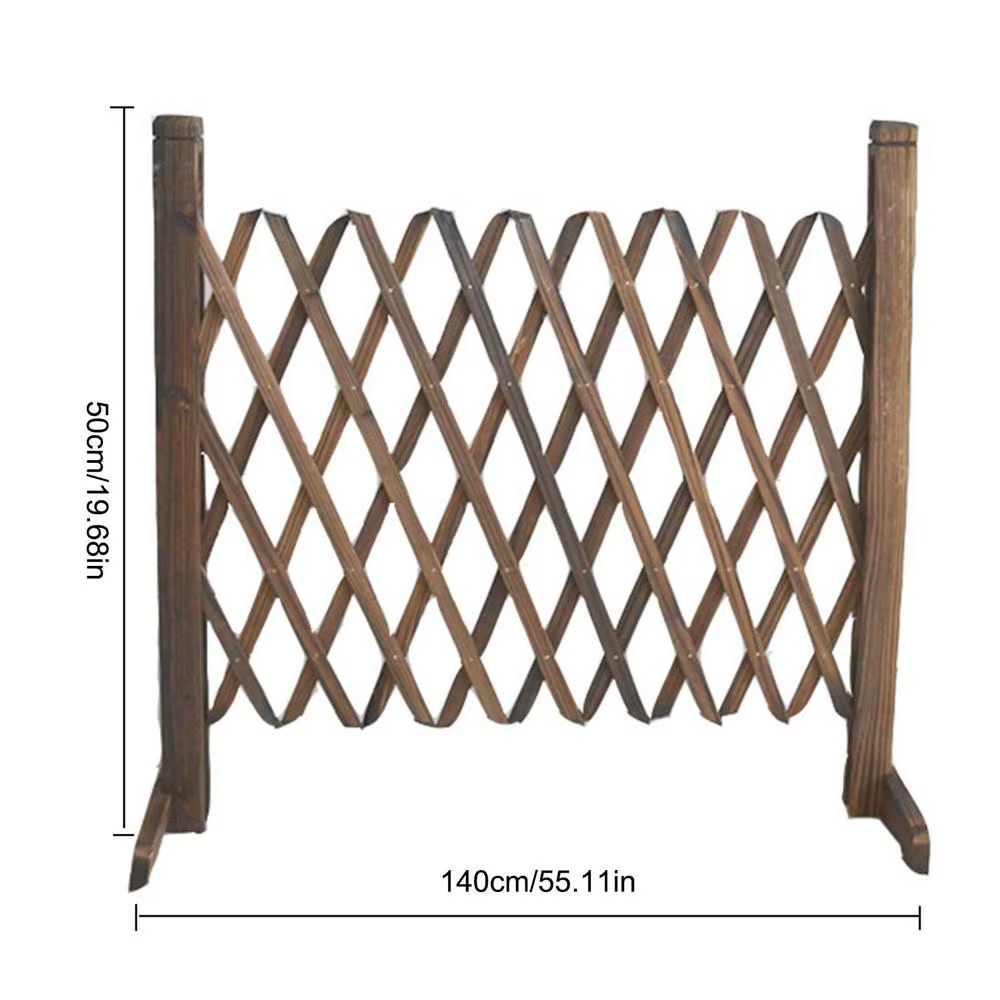 Clôture de Jardin Rétractable en Bois de 50cm de Hauteur, Clôture de Pelouse Décorative, Plante Grib