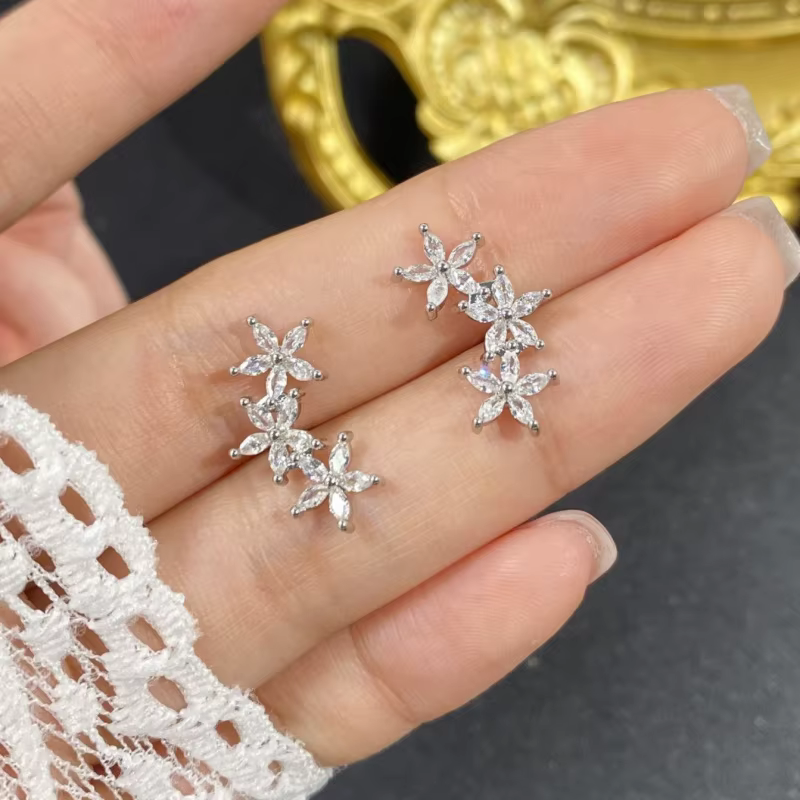 Boucles d'oreilles à fleurs délicates pour femmes, clous d'oreilles, accessoires de fête élégants, u