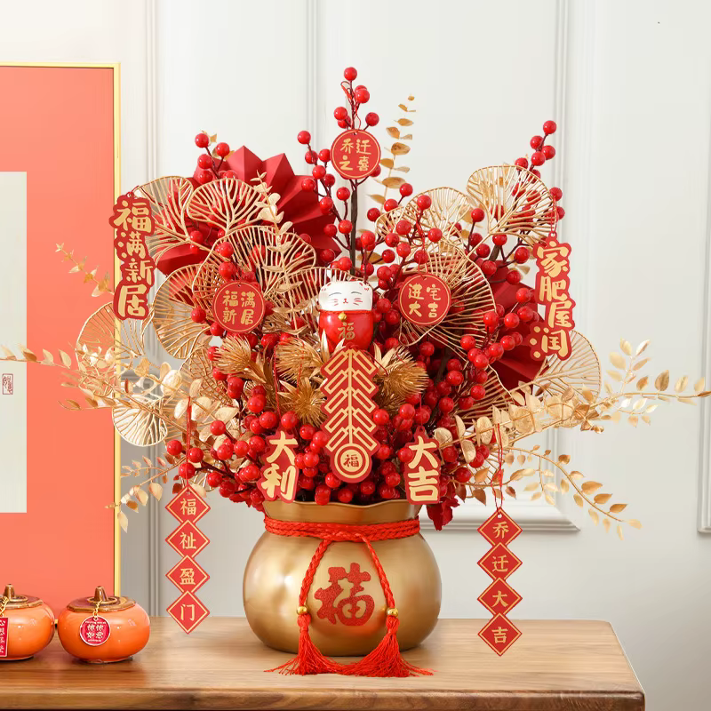 Décoration de fête de vacances chinoise fleurs artificielles décor de bureau de maison de noël fleur