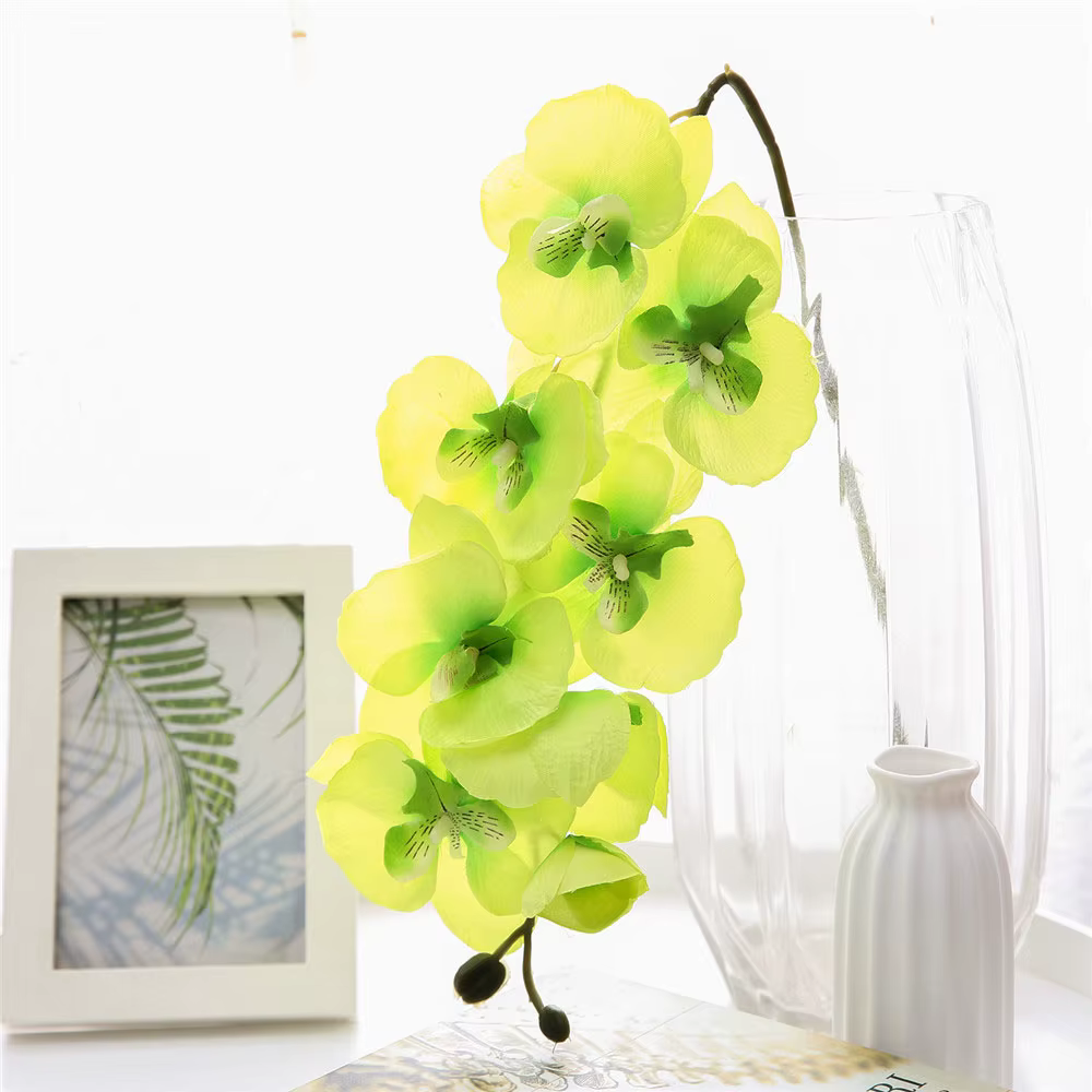 Bouquet de Fleurs Artificielles Orchidées Papillon, Fausses Plantes Phalaenopsis pour Décoration de