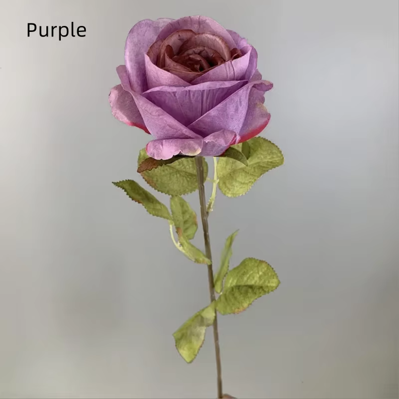 Fleurs artificielles à bord Caramel, Simulation de roses en soie, fausses fleurs pour fête de mariag