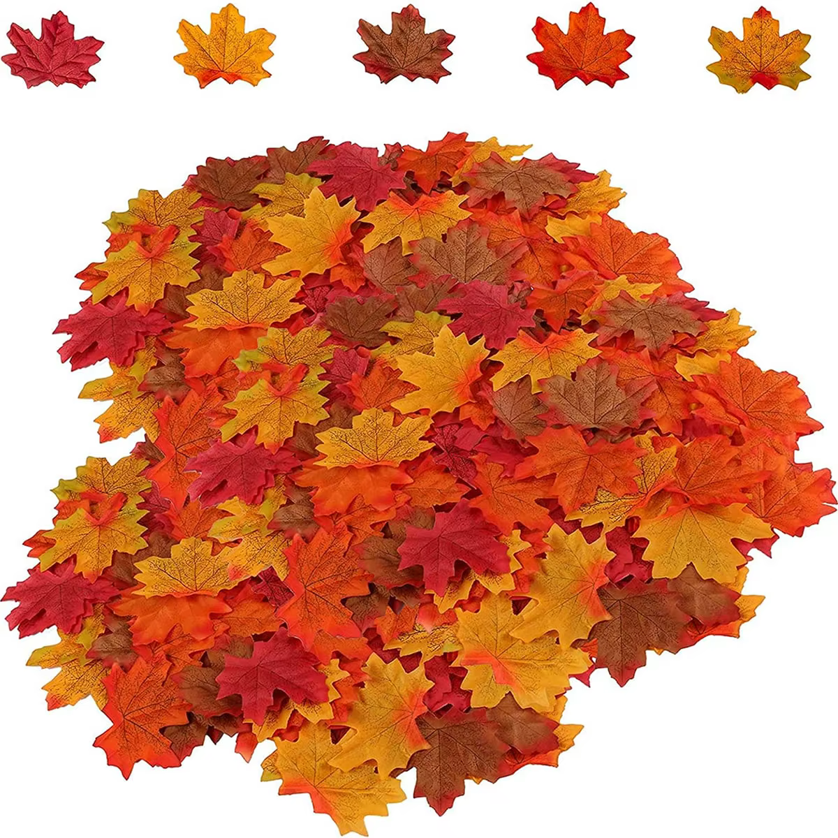 40/80 pièces de plantes et fleurs artificielles en soie, feuilles d'érable, pour Halloween, fêtes, d