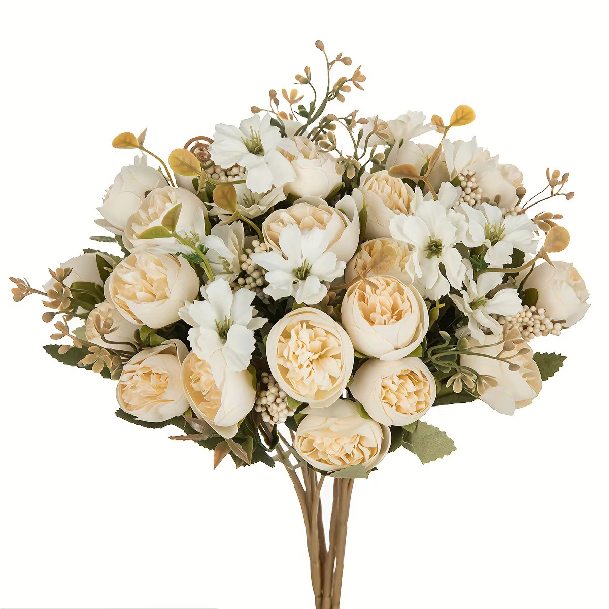 Fleurs artificielles en soie bourgeon de thé Rose couronne de pivoine saint valentin mariage Bouquet