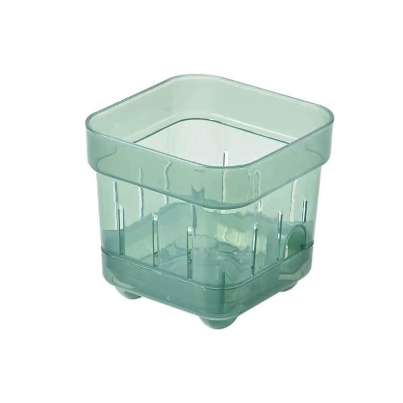 Pot de plantation carré avec fenêtre de visualisation et drainage, en plastique respirant, pour la c