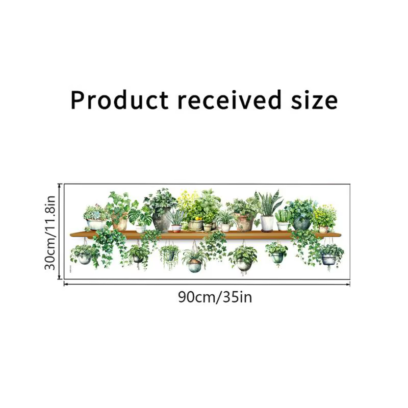 Autocollants muraux HighGreen en forme de feuilles de persil, panier suspendu, embellissement mural 
