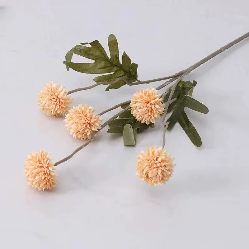 Fleurs artificielles Orange avec tiges, 1 pièce, Mini chrysanthèmes, décoration de salle de maison, 