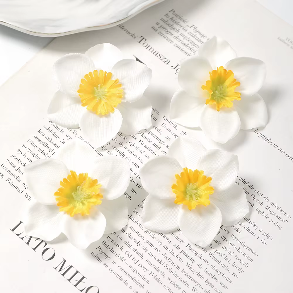 Fleurs artificielles narcisse en soie, 10/20 pièces/sac, fausses fleurs pour la décoration de la mai