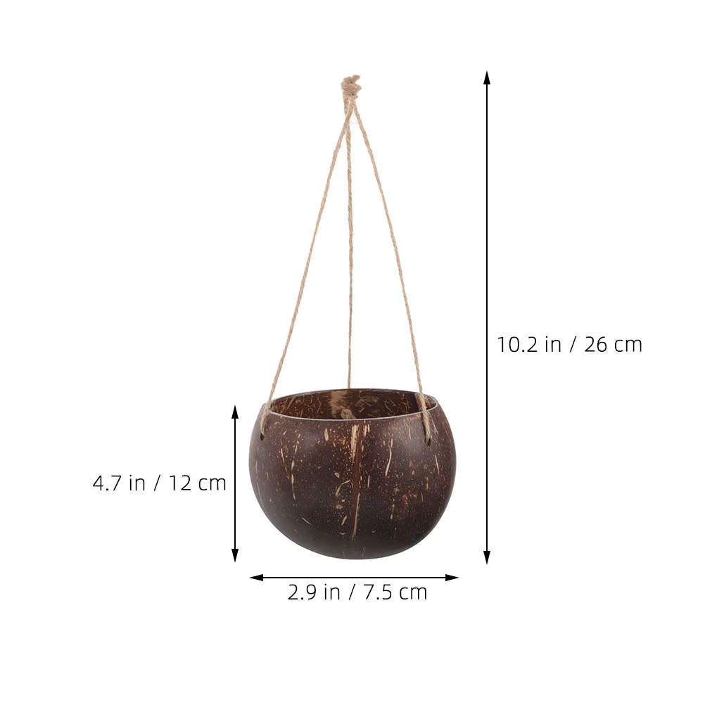Jardinière suspendue en coquille de noix de coco, plantes d'intérieur, Pot de fleur de balcon, décor