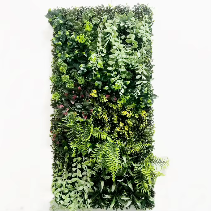Simulation de mur de plante verte, simulation personnalisée, orchidée, herbe de Milan, assortiment d