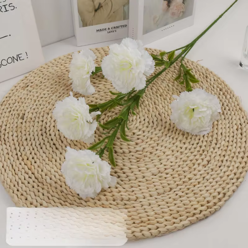 Simulation de fleurs œillets en soie, plante de balcon, fleur artificielle 87cm, branche d'oeillet r