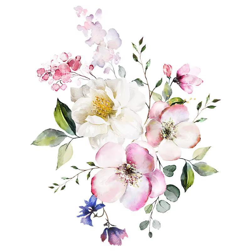 Autocollant Mural auto-adhésif à diverses plantes vertes et fleurs, sparadrap de décoration de toile