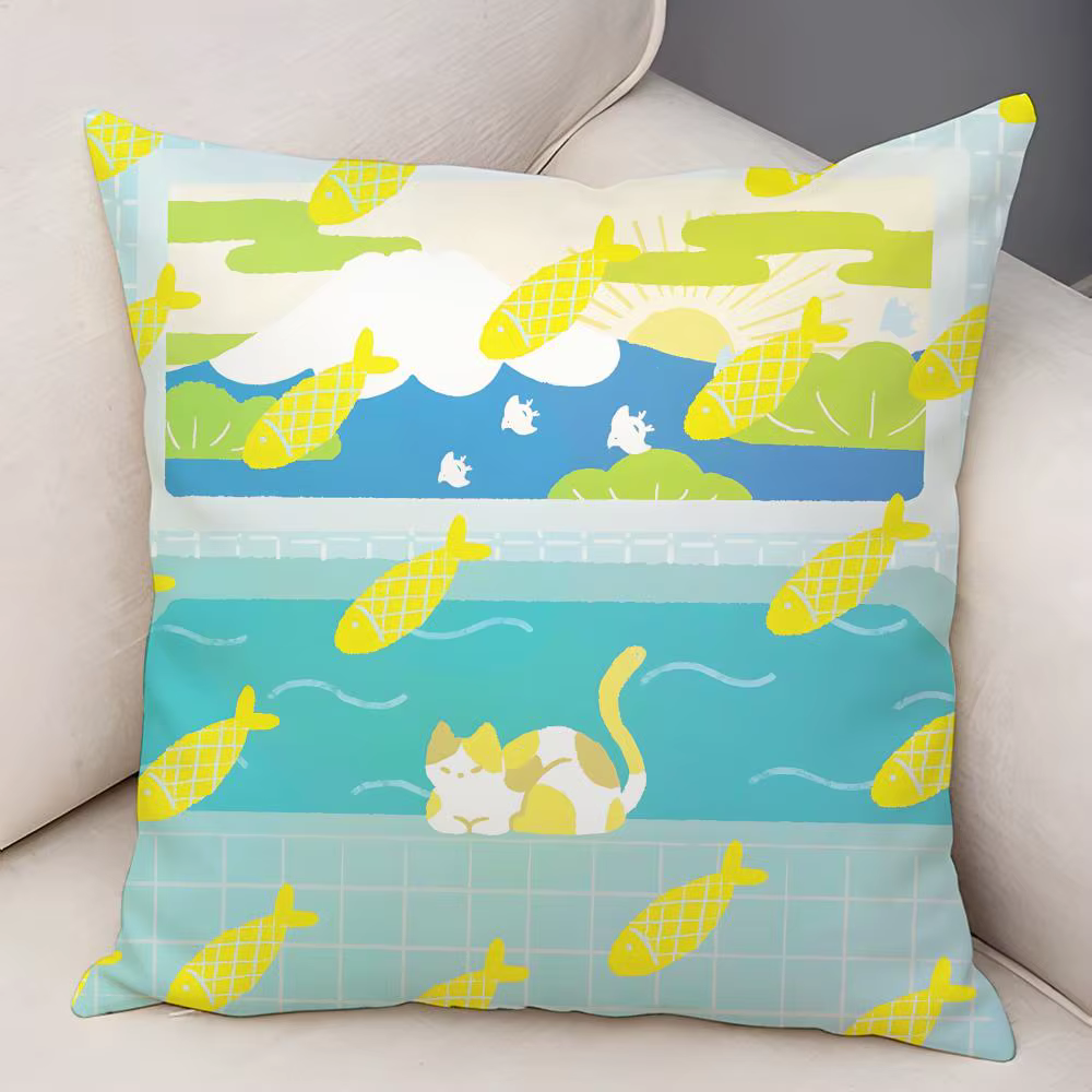 Housse de coussin à motif de fleurs sauvages et plantes rurales de printemps, en lin naturel, tissu 