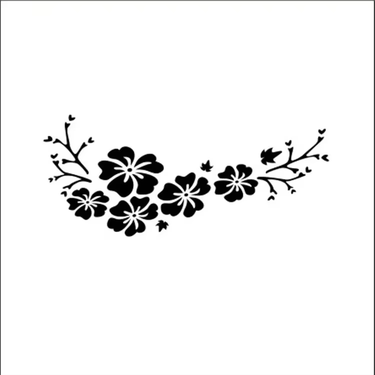 Autocollant de carrosserie de voiture motif fleur, décalcomanie en vinyle pour vitre de voiture, par