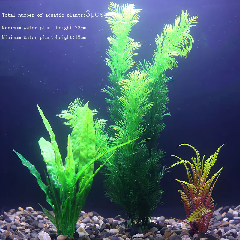 Plantes d'aquarium artificielles sous-marines multiples, mauvaises herbes d'eau, ornement, plantes d