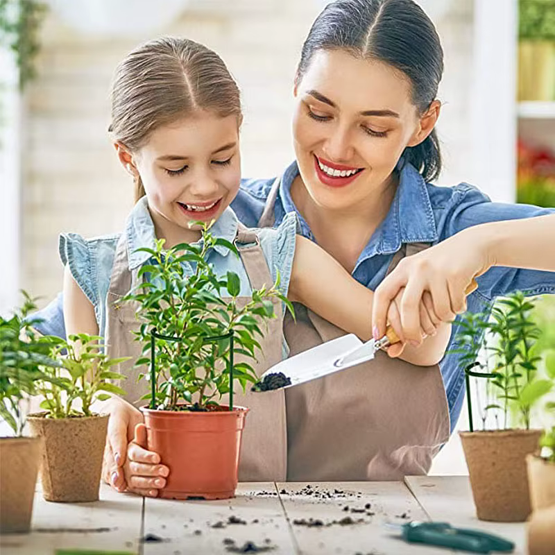 Cage de Support pour plantes de jardin, Support de fleurs en plastique demi-cercle, tige de fixation