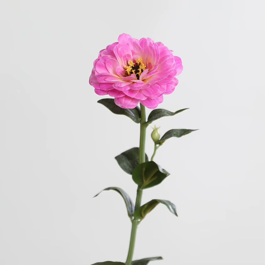 Lot de 5 fleurs artificielles en latex, toucher réel, zinnias, marguerites, décoration intérieure, b