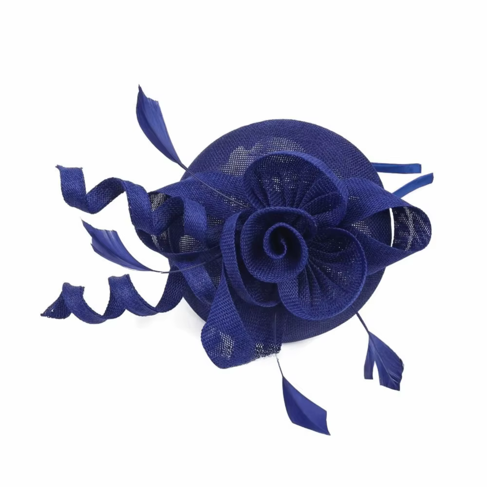 Chapeau Fascinator en Maille Florale, Accessoires Élégants, Coiffe de Mariage Réglable, Décoration C
