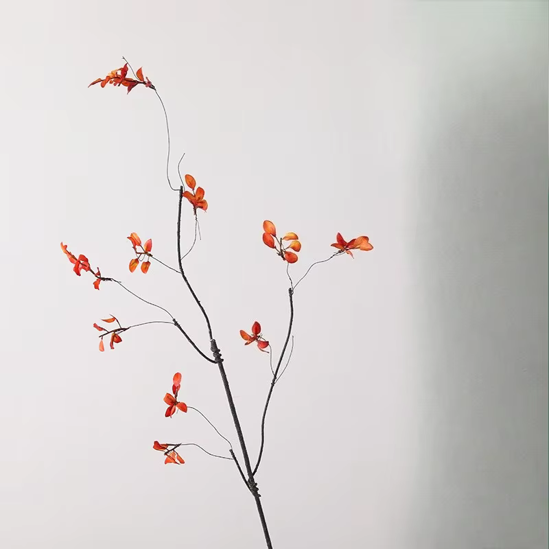 Simulation de feuilles d'érable d'automne, plantes vertes, fausses fleurs, décoration d'hôtel de mar