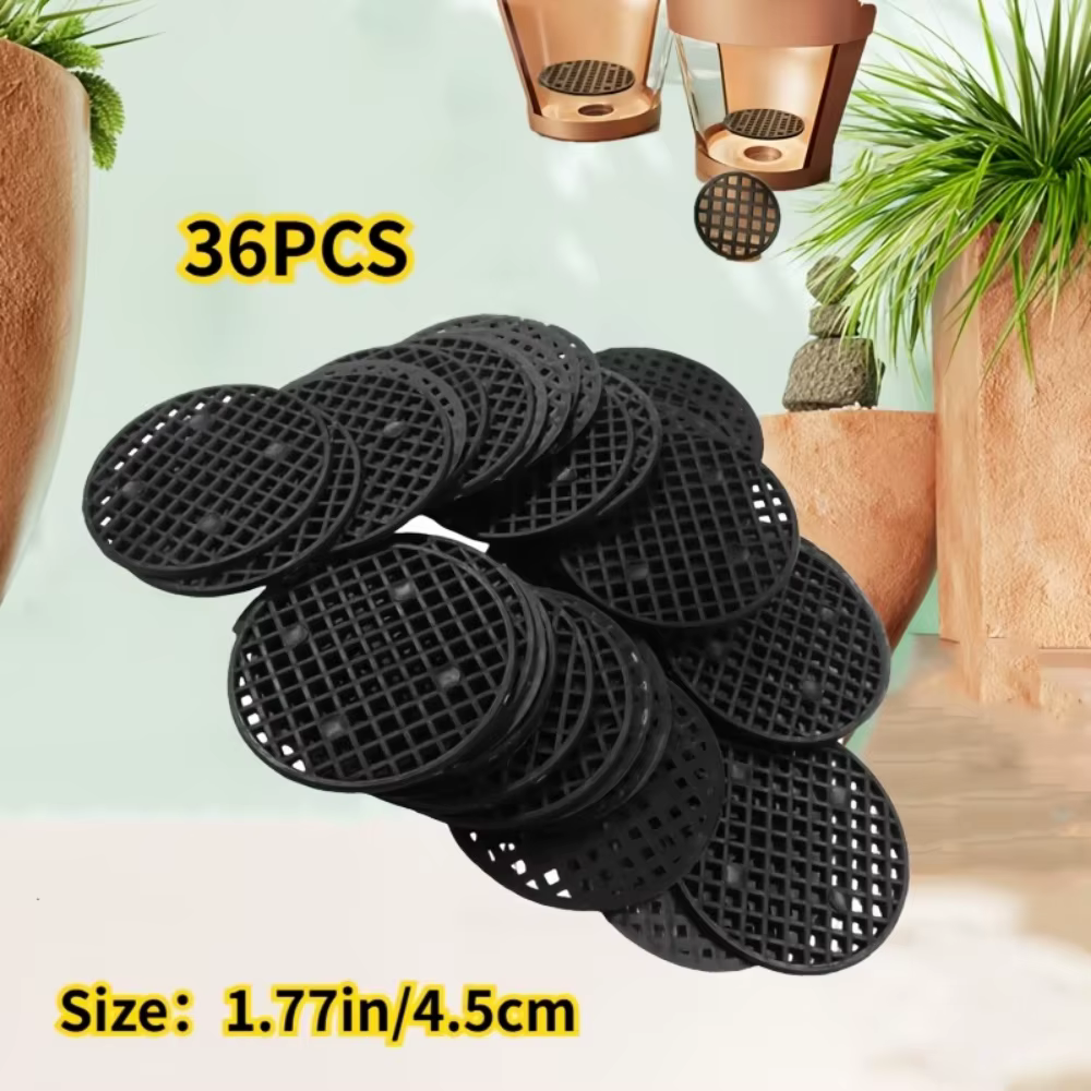 36 tapis ronds en filet pour pots de fleurs, tapis anti-fuite, tapis de fond de pot de fleurs, grill