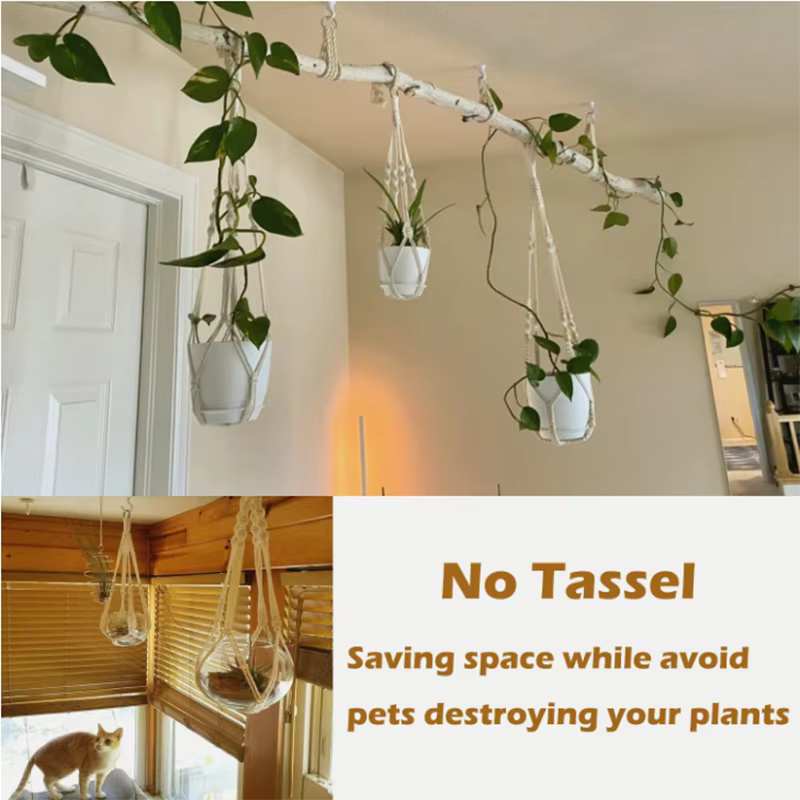 Cier de suspension pour plantes en macramé fait à la main, Pot de fleur, décoration suspendue pour b