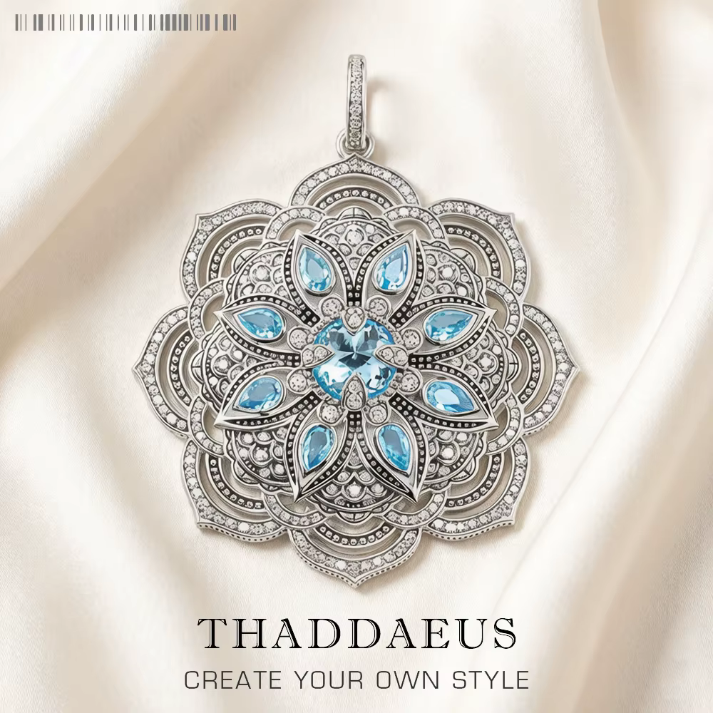Pendentif fleur de Lotus bleu, bijoux d'été flambant neufs, accessoires en argent Sterling 925, cade