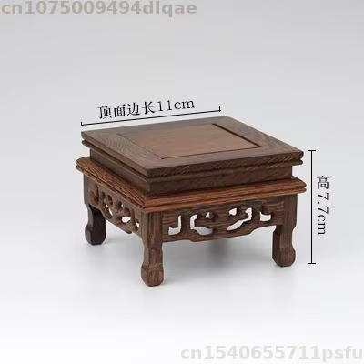 Base de Table carrée en bois, Vase artisanal, Pot de fleur, support de modèle de figurine Miniature,
