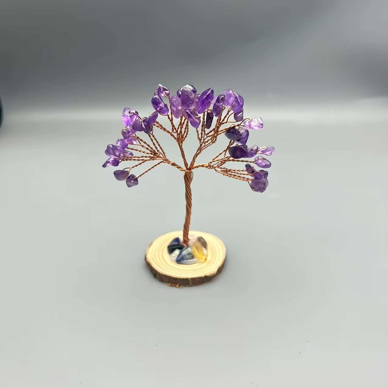 Arbre à argent en pierre naturelle, base colorée, décoration d'intérieur