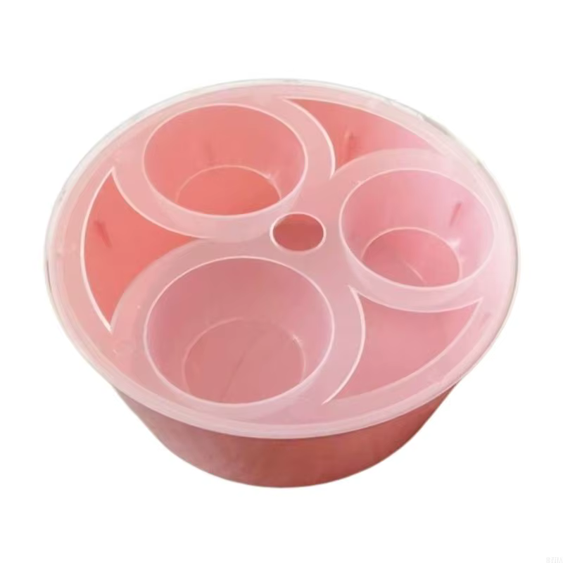 Jardinière hydroponique en jacinthe en plastique à 3 sections, avec récipient stockage, pot fleurs e
