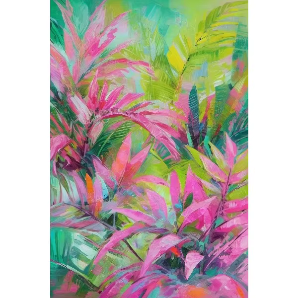 Affiche de feuilles de palmier, peinture sur toile de feuilles botaniques colorées, art mural NOUVEA