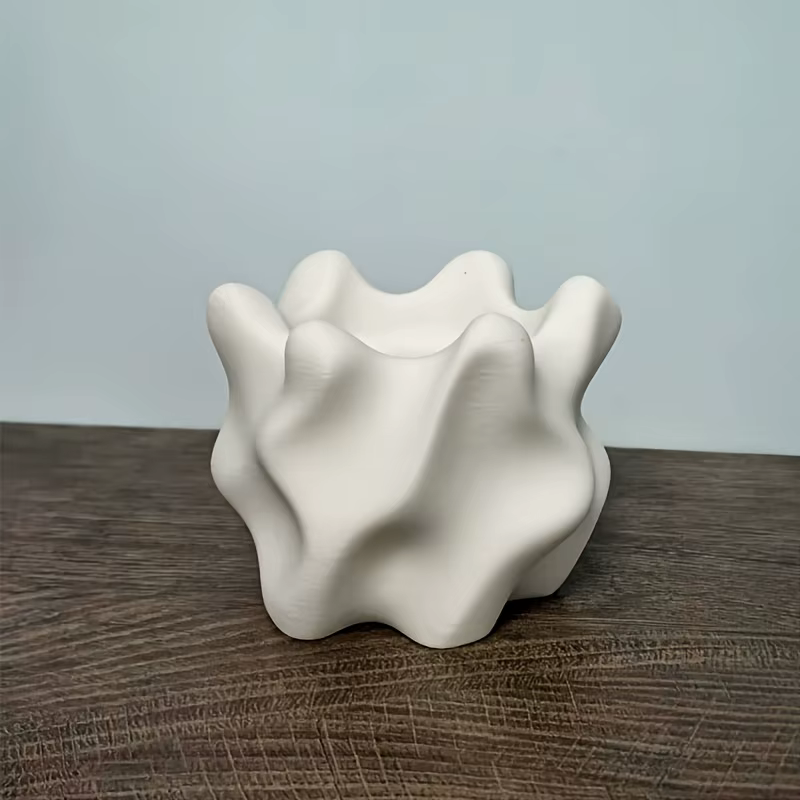 Pot de fleurs géométrique rétro moderne pour intérieur/extérieur avec trou de drainage - Pot de plan