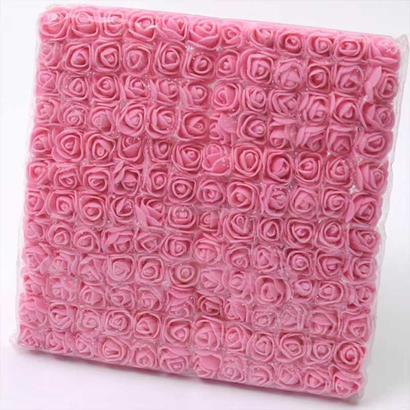 144 pièces/2 cm Mini dentelle Pe Rose mousse têtes de fleurs Bouquet pour mariage décoration de la m