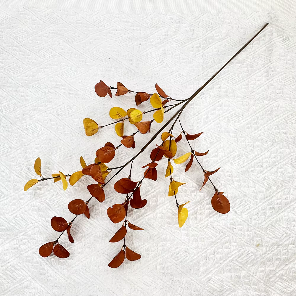 Branche d'eucalyptus artificielle d'automne, fausses plantes d'olivers, décorations d'automne pour l