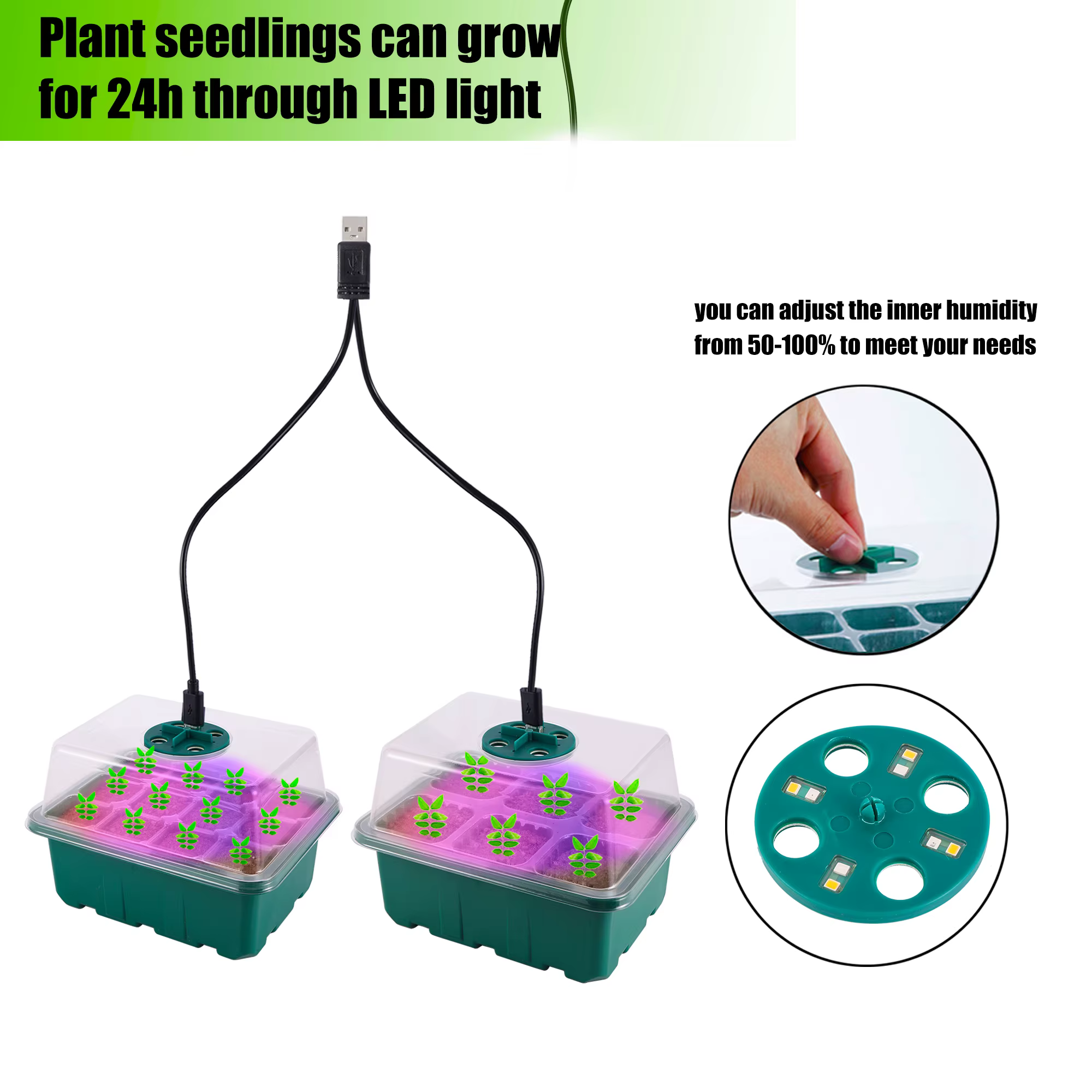 Boîte de Germination respirante à 6 cellules, Mini serre, jardinière pour pépinière, légumes, fleurs