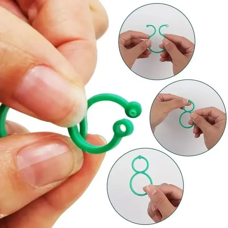 Clips de cerclage de vigne de jardin en plastique, 300/50 pièces, attache de plante réutilisable, an