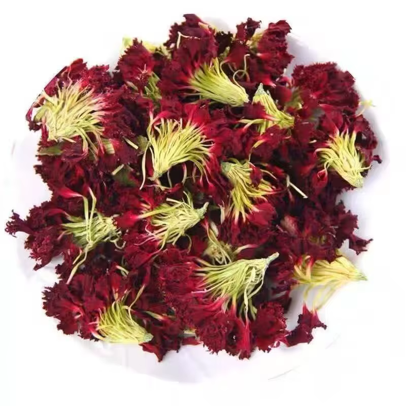Fleurs séchées d'œillet rouge naturel pour la décoration intérieure, bougie de mariage de Regina par